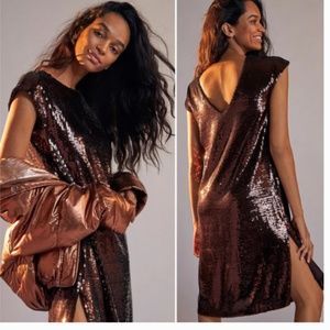 Anthropologie Maeve Kara Sequined Mini Dress